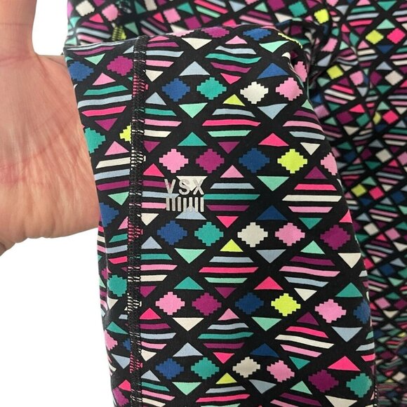 Victoria's Secret VSX Sport Womens Multi Colored Geometric Wide Waist Leggings L - Picture 8 of 12
